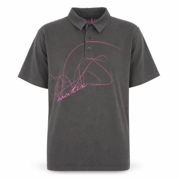 Front view of Matix unisex grey cotton polo shirt | l | casual classic