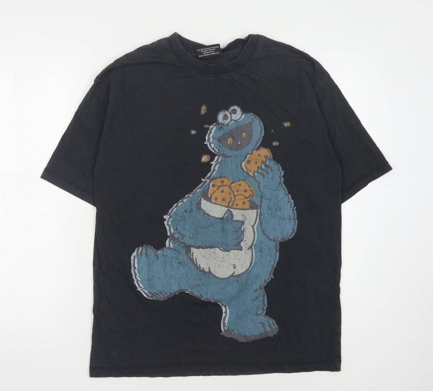 Primark Men’s Black Cookie Monster T-Shirt 2XS