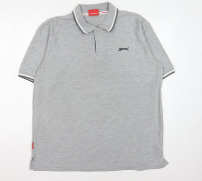 Slazenger Men's Grey XL Polo Shirt, Stylish & Comfortable