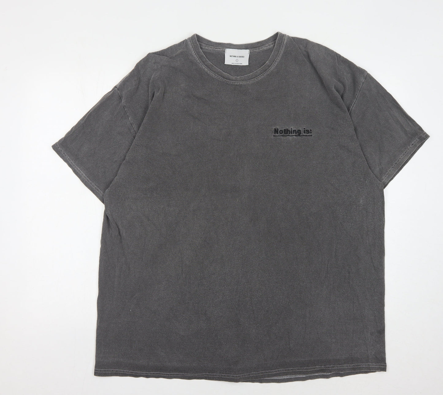 Nothing Is Sacred Men's Grey Crew Neck T-Shirt L