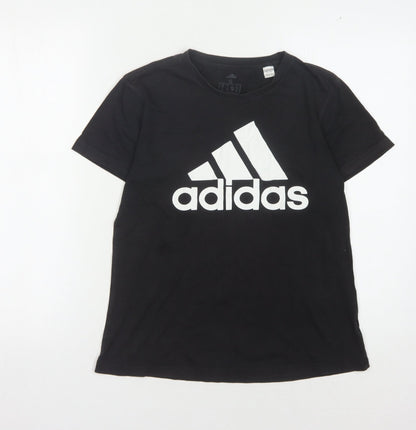 Womens UK Size S adidas Black Basic T-Shirt