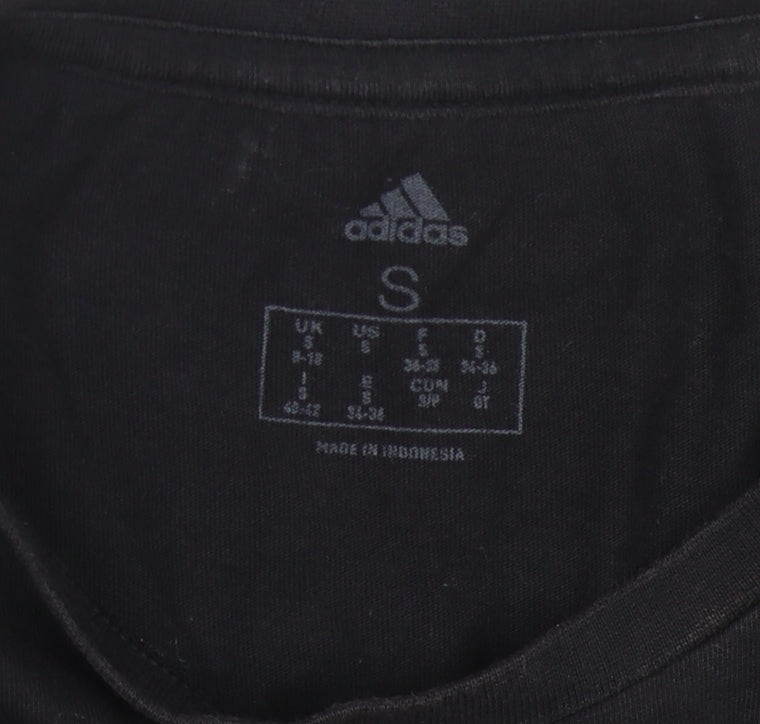 Womens UK Size S adidas Black Basic T-Shirt