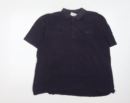 Puma Men's Black Polo Shirt L Short Sleeve