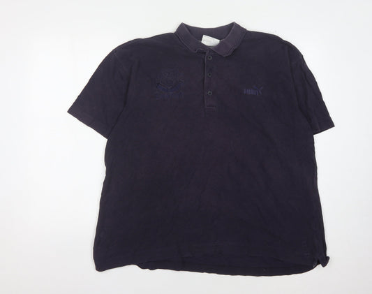 Puma Men's Black Polo Shirt L Short Sleeve