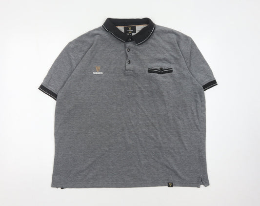 Guinness Men’s Black XL Polo Shirt Short Sleeve