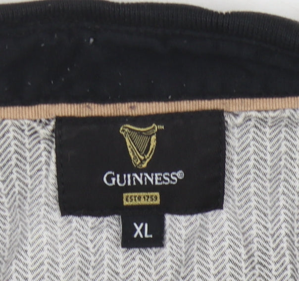 Guinness Men’s Black XL Polo Shirt Short Sleeve