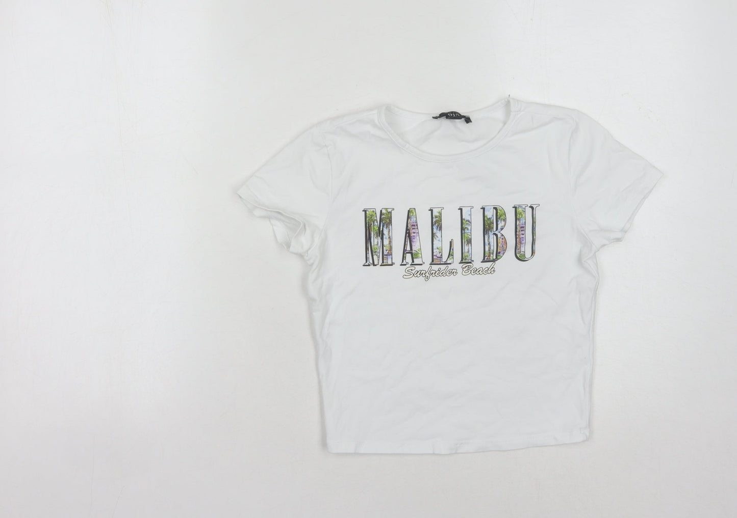 New Look Girls White Malibu T-Shirt, 12-13 Years, Casual Graphic