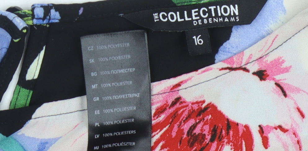 Womens UK Size 16 Debenhams Multicoloured Basic Blouse