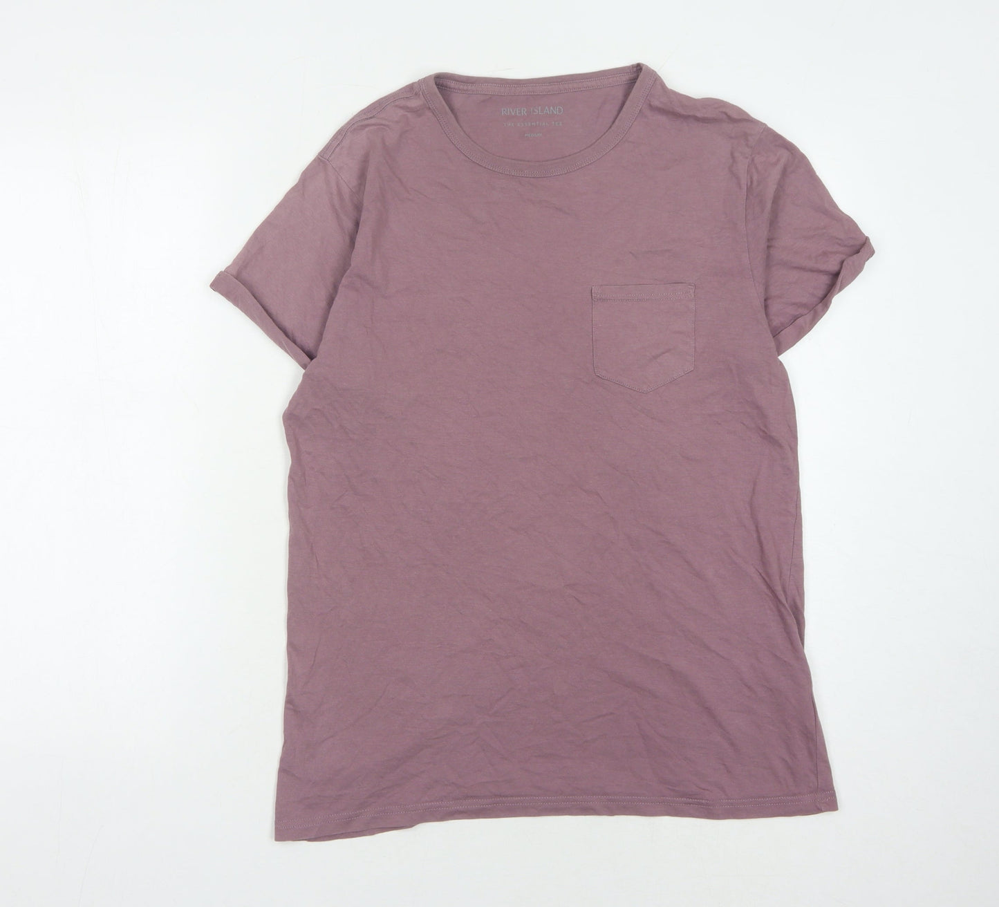 River Island Men's Purple Crew Neck T-Shirt M