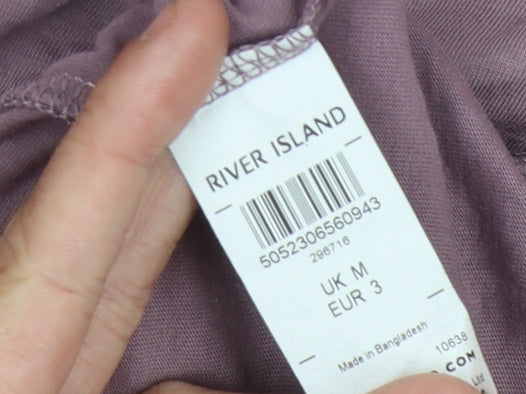 River Island Men's Purple Crew Neck T-Shirt M