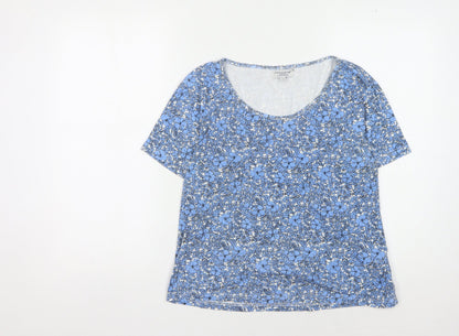 Womens UK Size 14 Cerulean Blue Basic T-Shirt