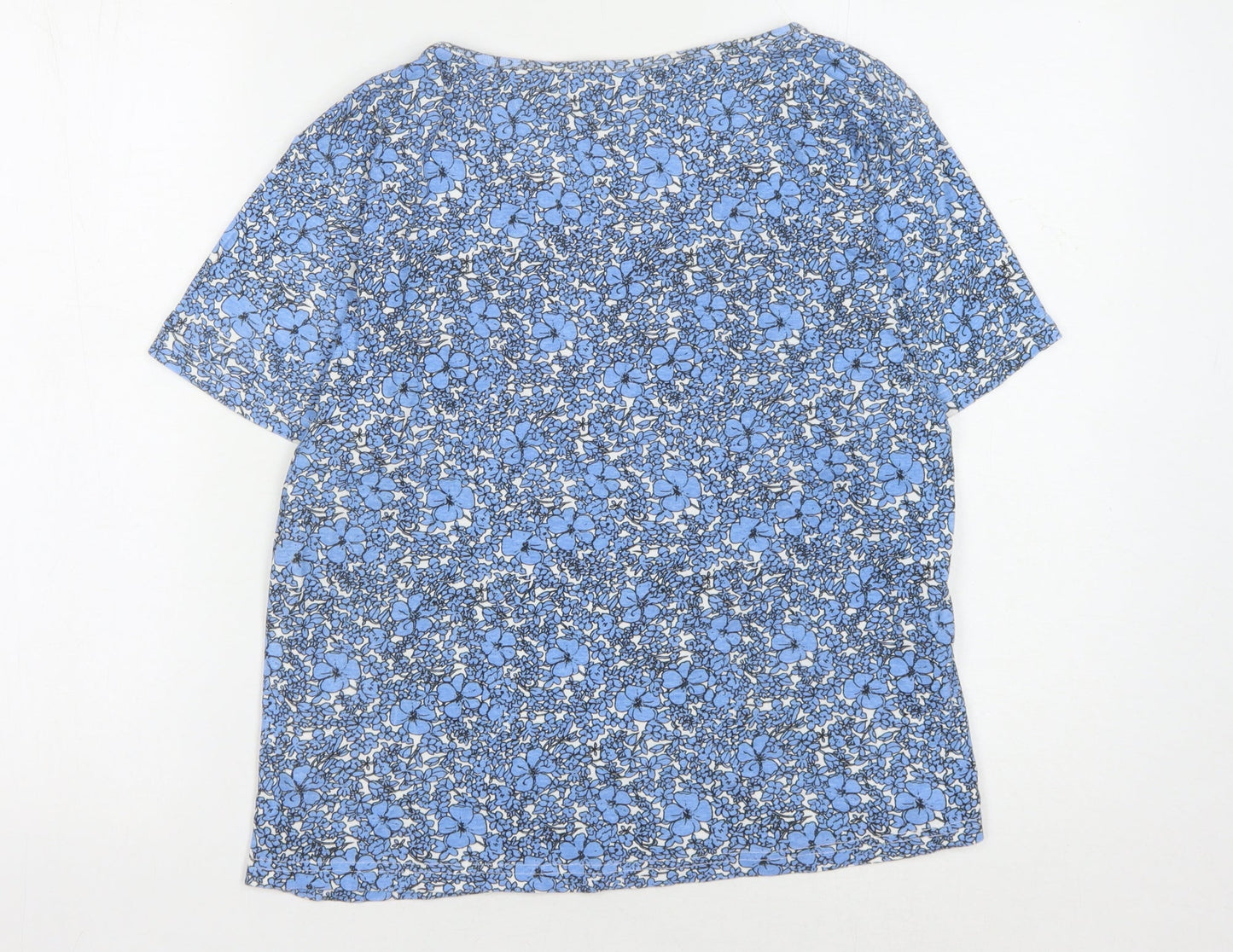 Womens UK Size 14 Cerulean Blue Basic T-Shirt