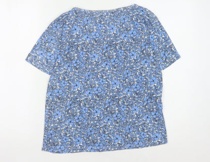 Womens UK Size 14 Cerulean Blue Basic T-Shirt