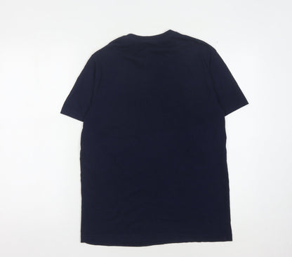 Free Soul Men's Blue Colourblock T-Shirt in S