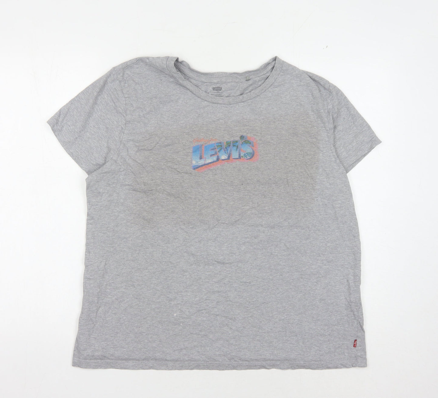 Levi's Men's Grey 2XL Cotton T-Shirt, Logo Print