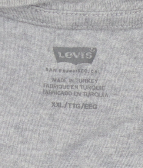Levi's Men's Grey 2XL Cotton T-Shirt, Logo Print