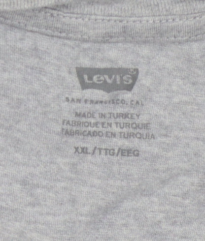Levi's Men's Grey 2XL Cotton T-Shirt, Logo Print