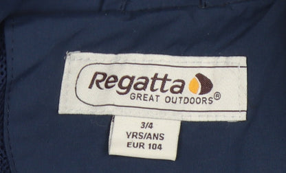 Regatta Boys Blue Waterproof Rain Coat 3-4 Years