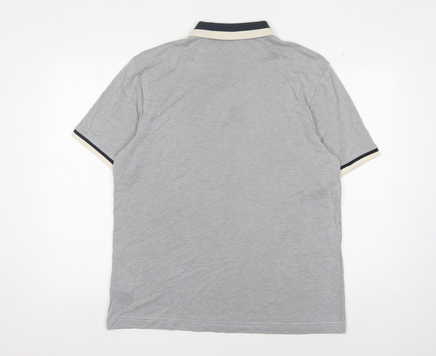 Marks and Spencer Men's Grey Geometric Polo L