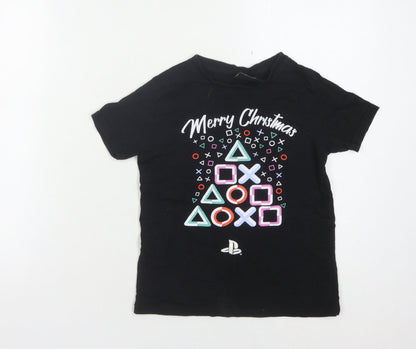 Fashion UK Boys Black Christmas PlayStation T-Shirt 6-7 Years