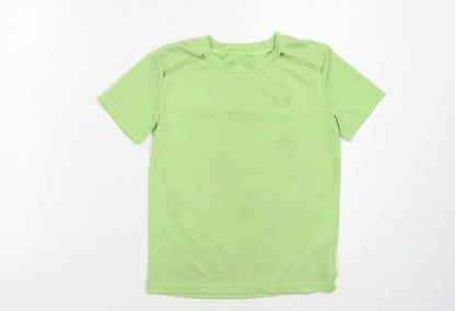 Under Armour Boys Green T-Shirt, 6-7 Years, Athletic Fit