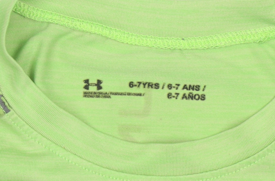 Under Armour Boys Green T-Shirt, 6-7 Years, Athletic Fit