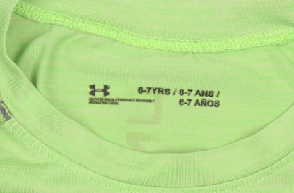 Under Armour Boys Green T-Shirt, 6-7 Years, Athletic Fit