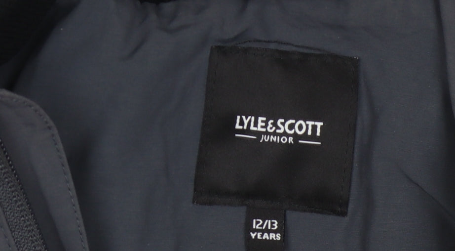 Lyle & Scott Boys Grey Bomber Jacket, 12-13 Years, Hooded, Zip