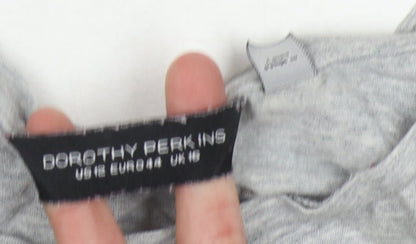 Womens UK Size 16 Dorothy Perkins Grey Basic T-Shirt