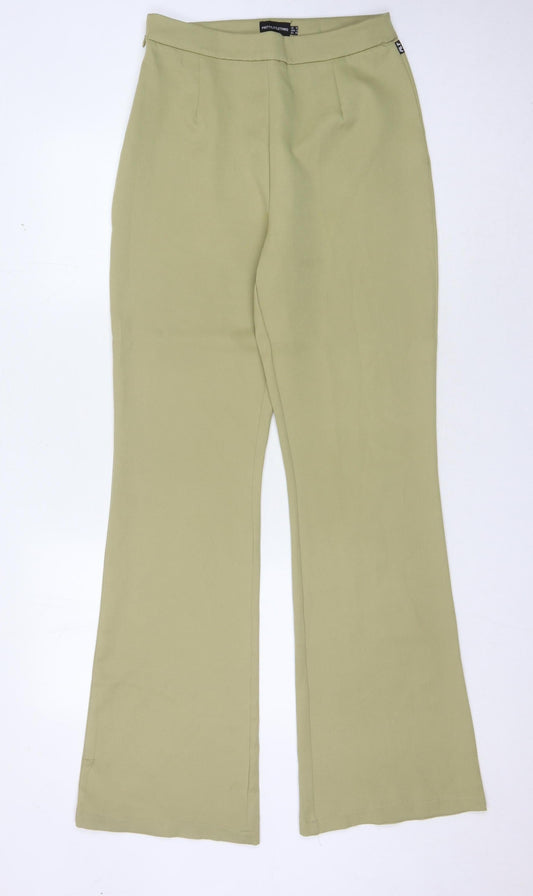 Womens UK Size 10 PRETTYLITTLETHING Regular Fit Casual Green Trousers