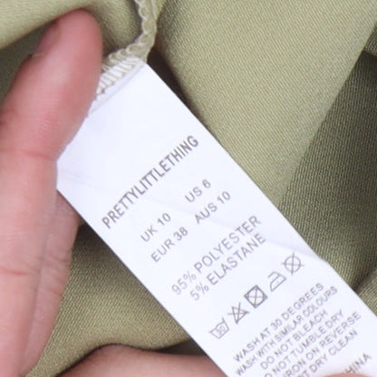 Womens UK Size 10 PRETTYLITTLETHING Regular Fit Casual Green Trousers