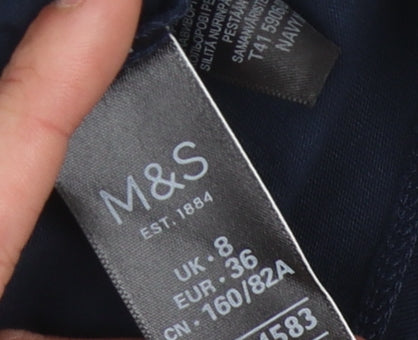 Womens UK Size 8 Marks and Spencer Black Basic T-Shirt