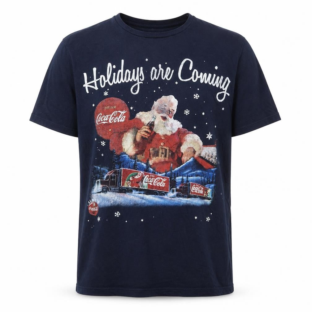 Mens UK Size M Coca-Cola Blue  T-Shirt