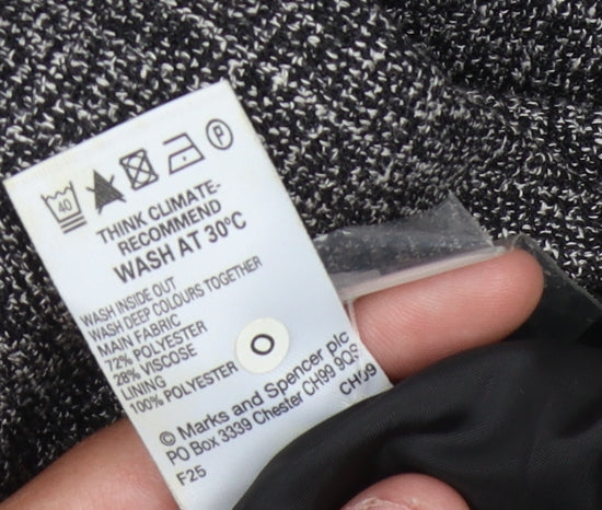 Marks & Spencer Women Grey Herringbone Blazer Size 16