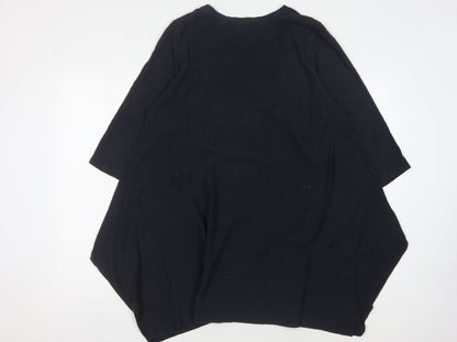 Womens UK Size S Capri Black Tunic T-Shirt