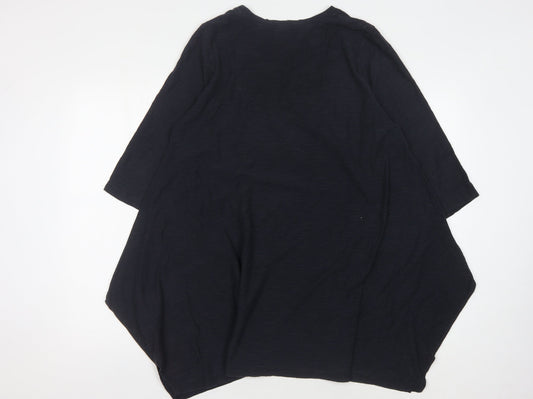 Womens UK Size S Capri Black Tunic T-Shirt