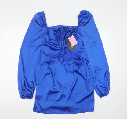PrettyLittleThing Women's Blue Dress Size 14