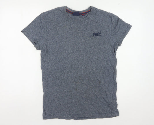 Superdry Men's Blue S Logo T-Shirt, Cotton Crew Neck