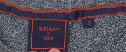 Superdry Men's Blue S Logo T-Shirt, Cotton Crew Neck
