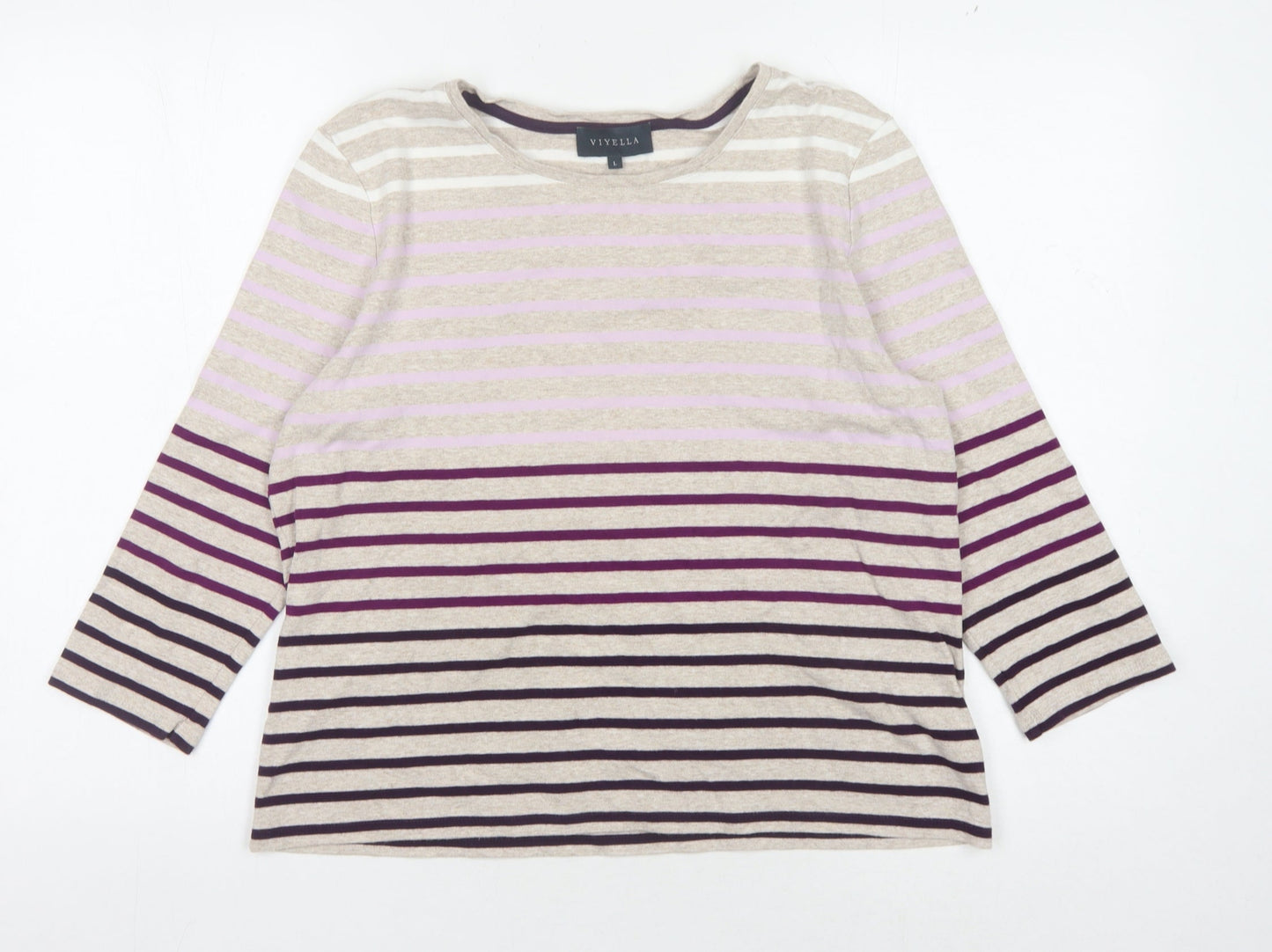 Womens UK Size L Viyella Multicoloured Basic T-Shirt