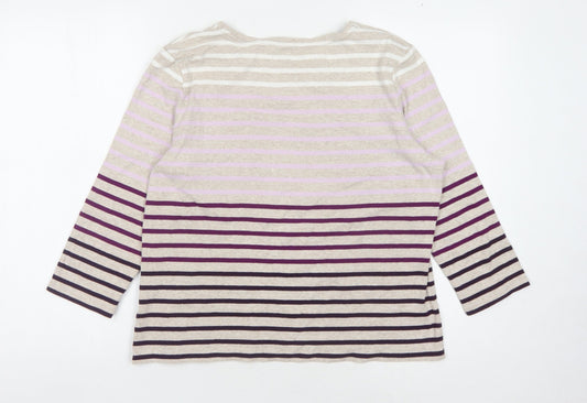 Womens UK Size L Viyella Multicoloured Basic T-Shirt