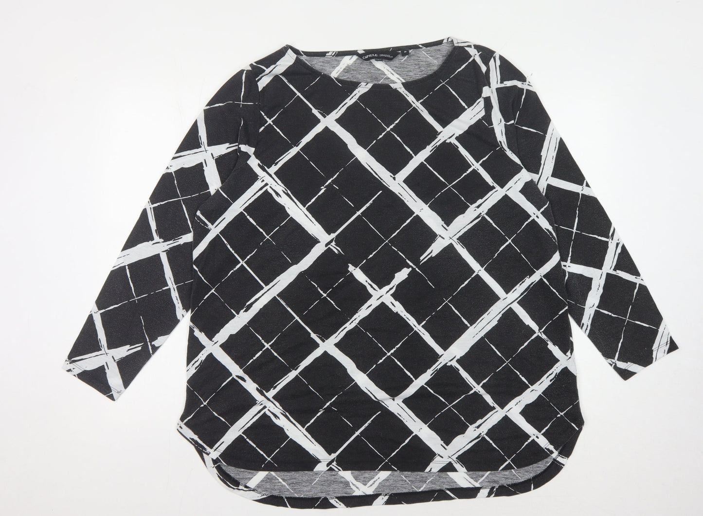 Capsule Women's Black Geometric Long Sleeve Top