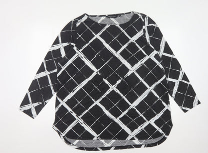 Capsule Women's Black Geometric Long Sleeve Top