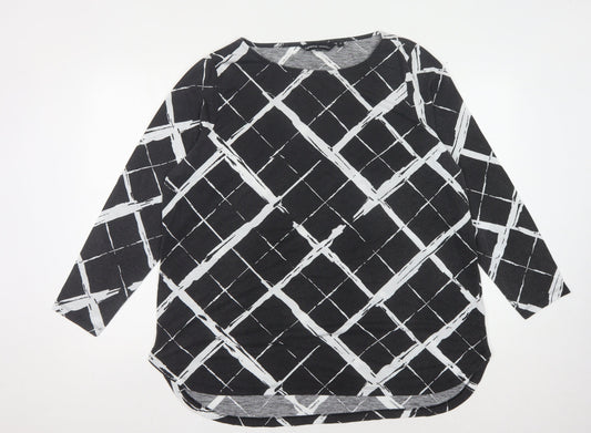 Capsule Women's Black Geometric Long Sleeve Top