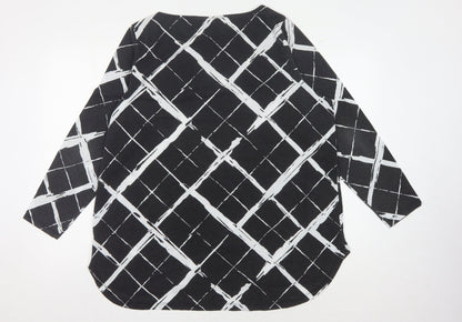 Capsule Women's Black Geometric Long Sleeve Top