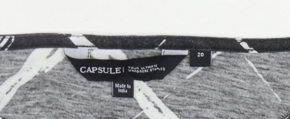 Capsule Women's Black Geometric Long Sleeve Top