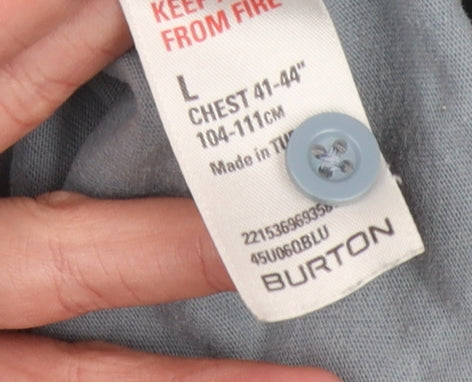 Burton Men's Blue Polo, Size L, Short Sleeve Cotton