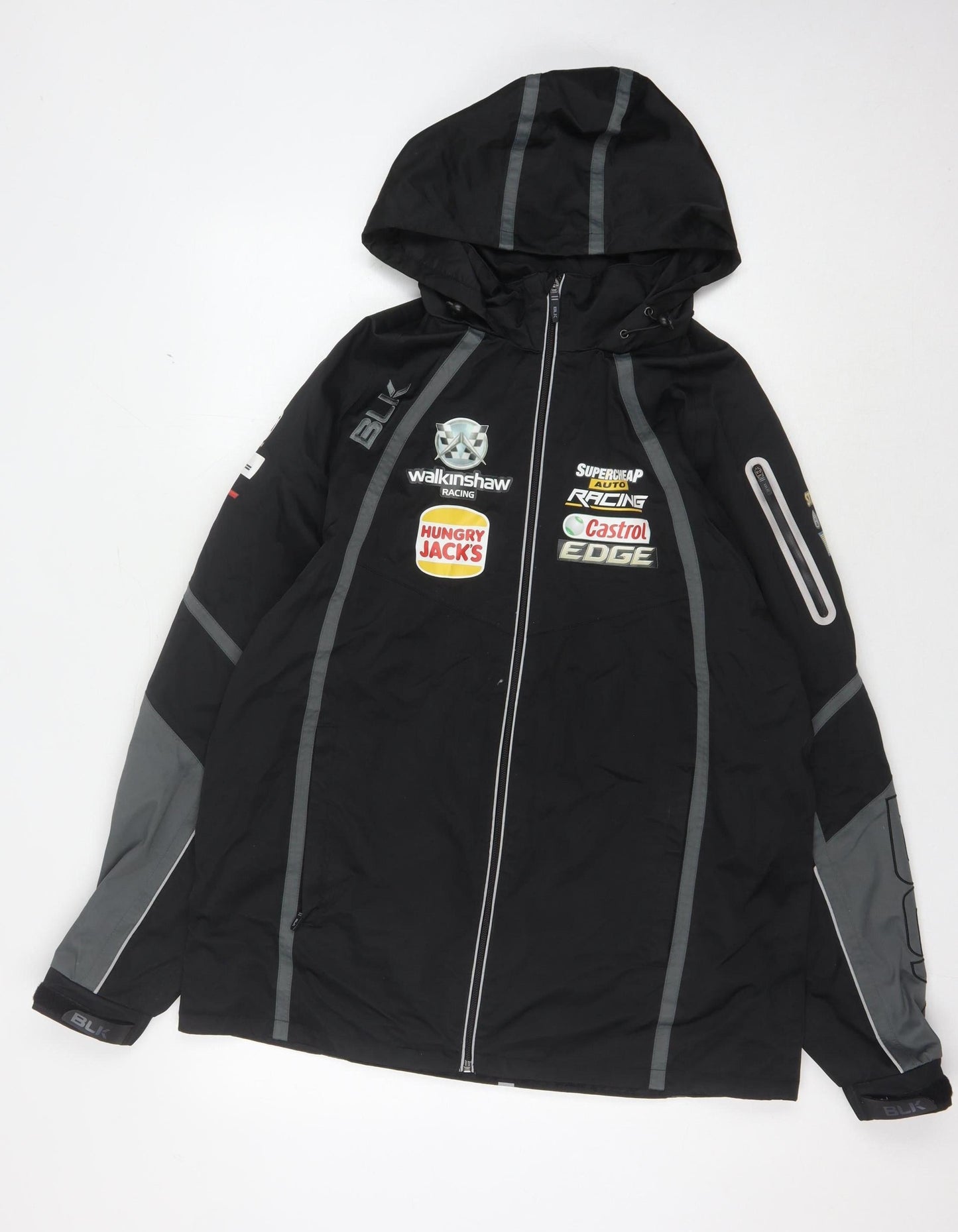 Mens UK Size M BLK Black Rain Coat