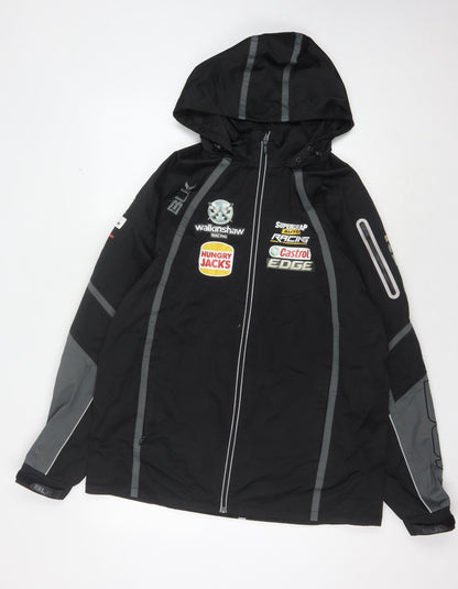 Mens UK Size M BLK Black Rain Coat