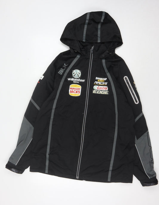 Mens UK Size M BLK Black Rain Coat